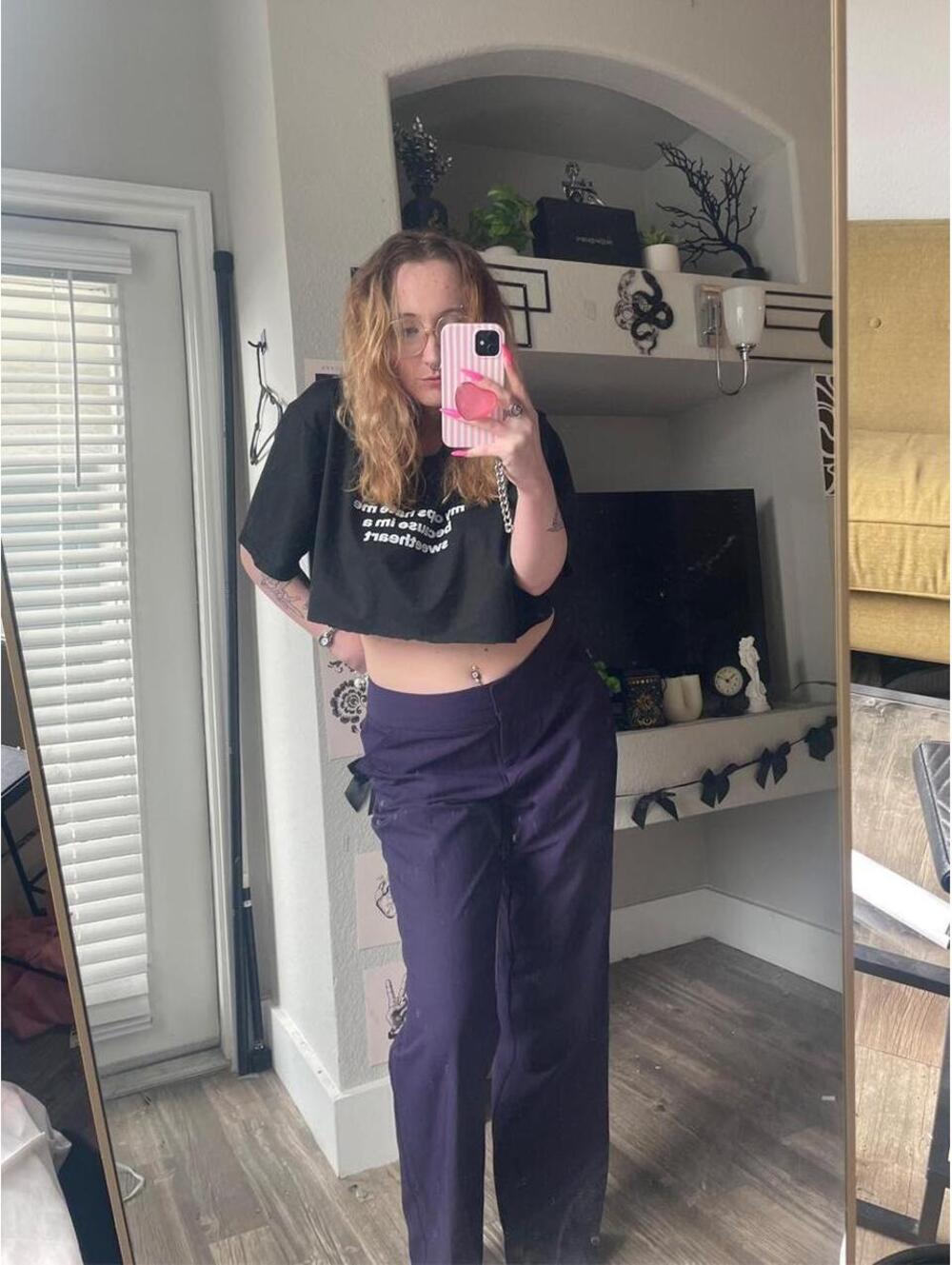 Purple Silk Wide Leg Pants Size 10 Relaxed Fit